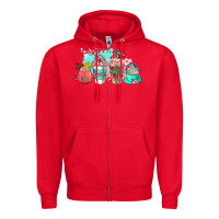 Red religious coffee cups Zipper Hoodie - AdoDesignShop