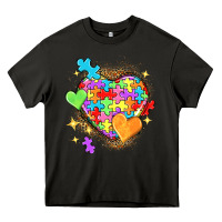 Asphalt Autism hearts Heavy Core Tee - NancyCooperArtShop