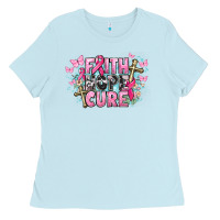 Baby Blue Faith hope cure Cancer Awareness Ladies Tee - HowdyJamesFarm