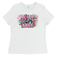 White Faith hope cure Cancer Awareness Ladies Tee - HowdyJamesFarm