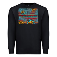 Black sunflower gemstone serape background Premium Sweatshirt - AdoDesignShop