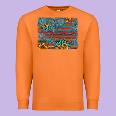 Sunflower Gemstone Serape Background Premium Sweatshirt Designed By Adodesignshop