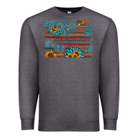 Charcoal Heather sunflower gemstone serape background Premium Sweatshirt - AdoDesignShop