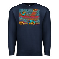 Navy sunflower gemstone serape background Premium Sweatshirt - AdoDesignShop