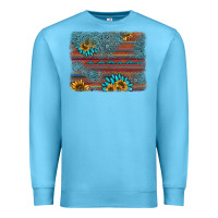 Ocean Blue sunflower gemstone serape background Premium Sweatshirt - AdoDesignShop