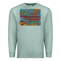 Seafoam sunflower gemstone serape background Premium Sweatshirt - AdoDesignShop