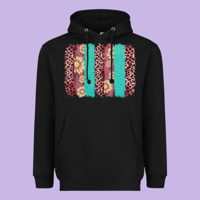 Valentine's Day Floral Leopard Brushstroke Heavyweight Hoodie Designed By Adodesignshop