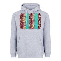 Heather Grey valentine's day floral leopard brushstroke Heavyweight Hoodie - AdoDesignShop