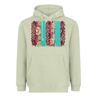 Matcha valentine's day floral leopard brushstroke Heavyweight Hoodie - AdoDesignShop