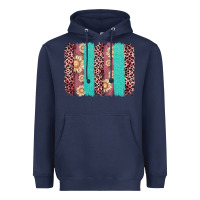 Navy valentine's day floral leopard brushstroke Heavyweight Hoodie - AdoDesignShop