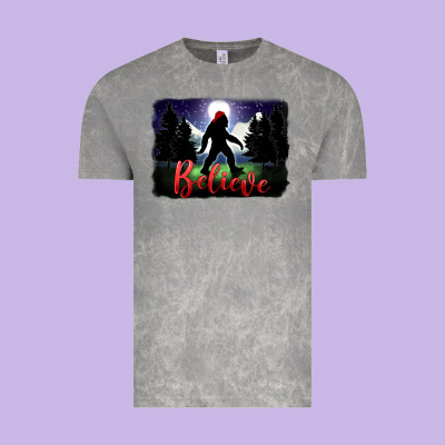 Bigfoot Believe Christmas Vintage Tee Designed By Fadigitalartstudio