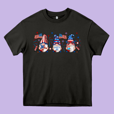 4th Of July Gnomes Libbey Glass Heavy Core Tee Designed By Ranaportraitstore