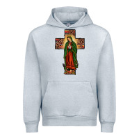 Heather Grey our lady of guadalupe cros Urban Hoodie - JahusDesignShop