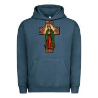 Pigment Midnight Navy our lady of guadalupe cros Urban Hoodie - JahusDesignShop