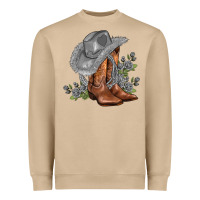 Mushroom gray cowgirl and roses Heavyweight Sweatshirt - AdoDesignShop