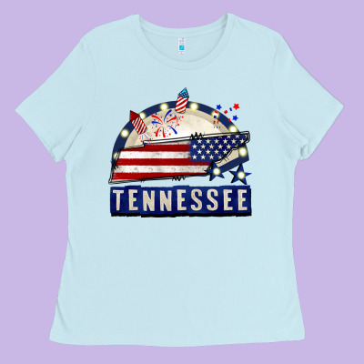 Tennessee 4th Of July Ladies Tee Designed By Cowgirlartshop
