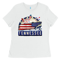White tennessee 4th of july Ladies Tee - CowGirlArtShop