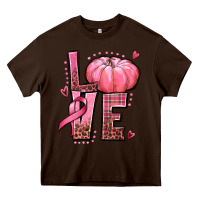Chocolate Brown love cancer pumpkin Heavy Core Tee - texasbilliewilder