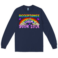 Navy Lgbtq Acceptance Will Calm Your Soul Long Sleeve Tee - BundleAndBundleShop