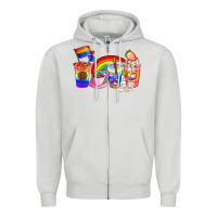 Dove Grey pride coffee cups Zipper Hoodie - AdoDesignShop