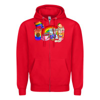 Red pride coffee cups Zipper Hoodie - AdoDesignShop