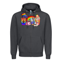 Smoke pride coffee cups Zipper Hoodie - AdoDesignShop