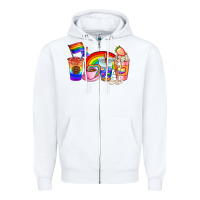 White pride coffee cups Zipper Hoodie - AdoDesignShop