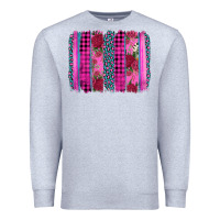 Heather Grey valentine's day floral leopard brushstroke Premium Sweatshirt - AdoDesignShop