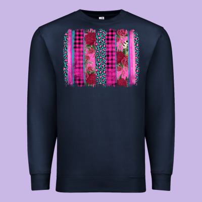 Valentine's Day Floral Leopard Brushstroke Premium Sweatshirt Designed By Adodesignshop