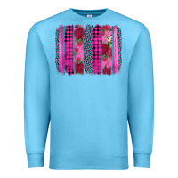 Ocean Blue valentine's day floral leopard brushstroke Premium Sweatshirt - AdoDesignShop