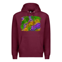 Burgundy Leopard Gemstone Mardi Gras Premium Hoodie - RanaPortraitStore