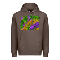 Coffee Leopard Gemstone Mardi Gras Premium Hoodie - RanaPortraitStore