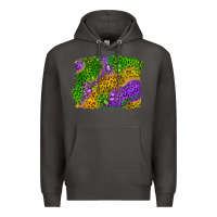 Smoke Leopard Gemstone Mardi Gras Premium Hoodie - RanaPortraitStore