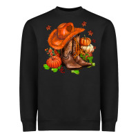 Black fall pumpkins  cowgirl  and roses Heavyweight Sweatshirt - AdoDesignShop