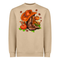 Fall Pumpkins  Cowgirl  And Roses Heavyweight Sweatshirt | Teevron