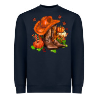 Navy fall pumpkins  cowgirl  and roses Heavyweight Sweatshirt - AdoDesignShop
