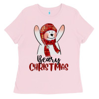 Bubblegum Pink beary christmas Ladies Tee - CowGirlArtShop