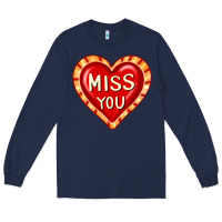 Navy valentine's day hearts 6 Long Sleeve Tee - FaDigitalArtStudio