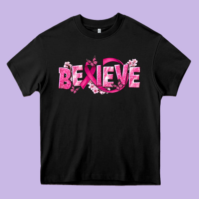 Cancer Believe Heavy Core Tee Designed By Nancycooperartshop