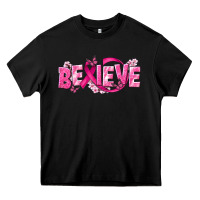 Black Cancer Believe Heavy Core Tee - NancyCooperArtShop