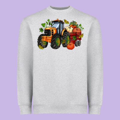 Fall Tractor With Pumpkin Heavyweight Sweatshirt Designed By Adodesignshop