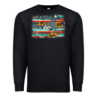 Black serape cowhide sunflower background Premium Sweatshirt - AdoDesignShop