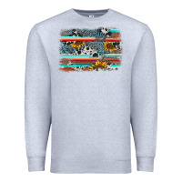 Heather Grey serape cowhide sunflower background Premium Sweatshirt - AdoDesignShop