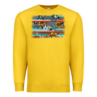 Lemon serape cowhide sunflower background Premium Sweatshirt - AdoDesignShop