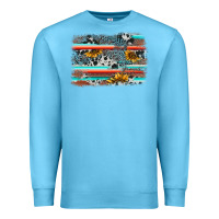 Ocean Blue serape cowhide sunflower background Premium Sweatshirt - AdoDesignShop