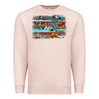Pale Pink serape cowhide sunflower background Premium Sweatshirt - AdoDesignShop