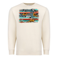 Sandshell serape cowhide sunflower background Premium Sweatshirt - AdoDesignShop