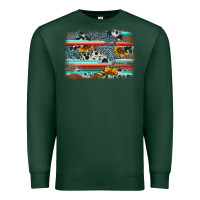Sports Green serape cowhide sunflower background Premium Sweatshirt - AdoDesignShop