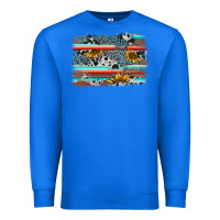 True Royal serape cowhide sunflower background Premium Sweatshirt - AdoDesignShop