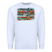 White serape cowhide sunflower background Premium Sweatshirt - AdoDesignShop